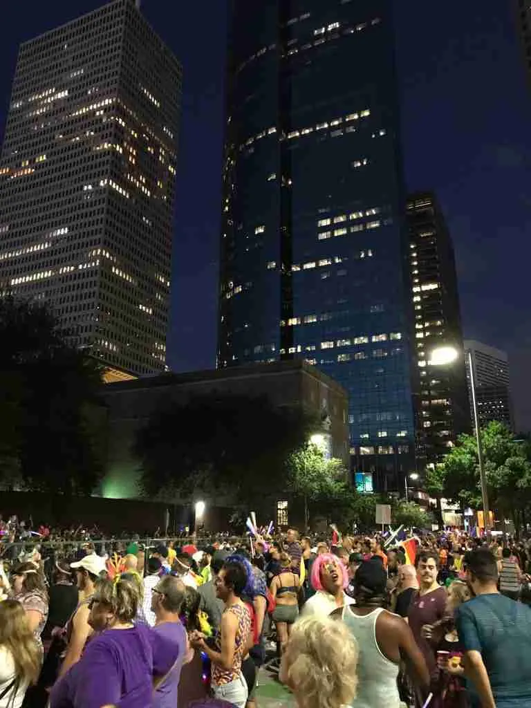 Houston Pride Parade at Night