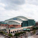 Arieal View of Houston Astros’ Stadium Daikin Park Entrance